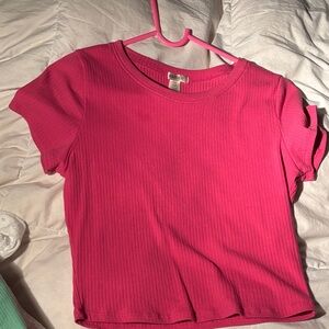 Bozzolo Hot Pink Ribbed Top